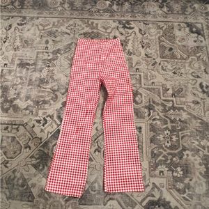 Checkered red and white pants! Worn once!!